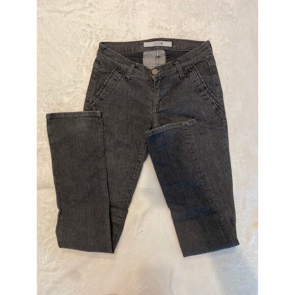 JOE'S Washed Flap Pocket Slim Straight Jeans Women's 24 Hi Rise Denim Black Gray - Picture 1 of 7